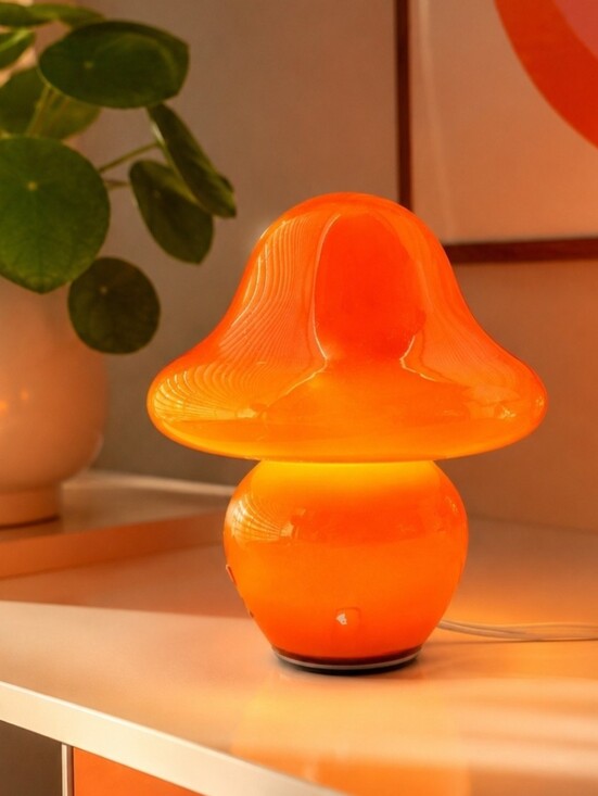 None Other - Orange Mushroom Lamp Retro Space Age Accent Light